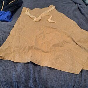 Tan Asymmetrical Skirt with Sash